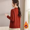Velvet Qipao Collar Sweater for Middle-Aged & Elderly - Winter One-Piece Stylish Top with Thickened Base Layer.
