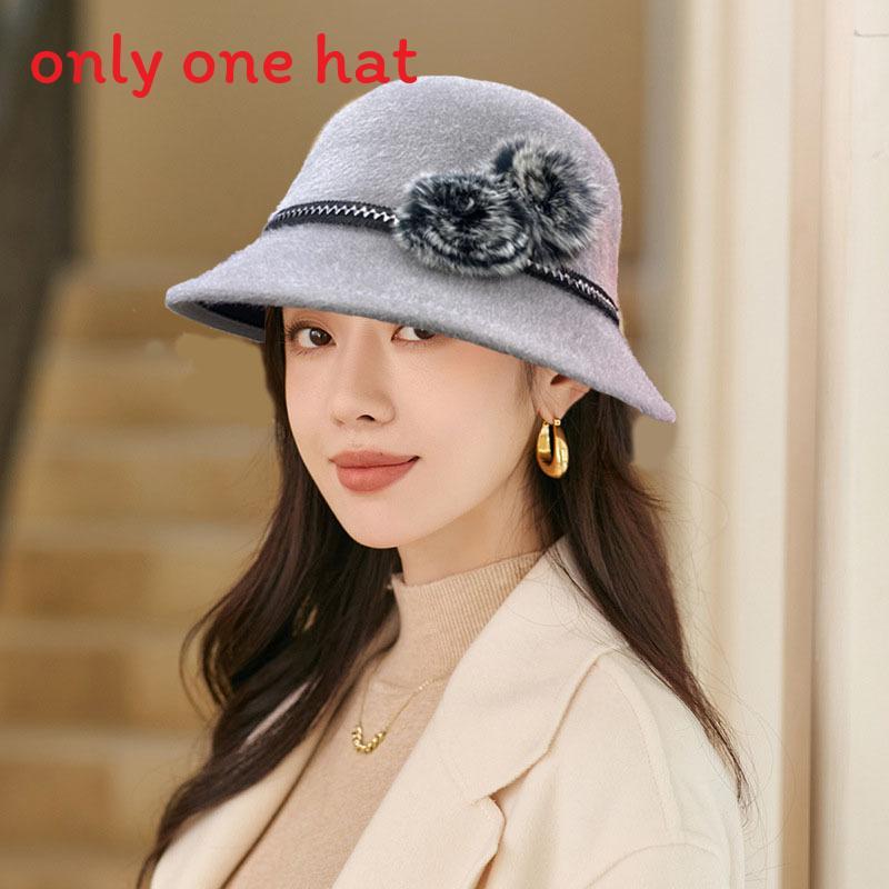 Womens Autumn Winter Wool Fedora Hat With Adjustable Fit For Casual Wear