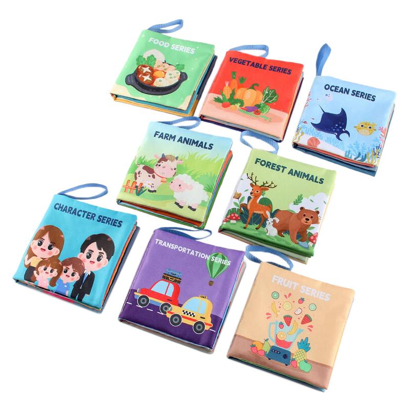 Cloth Book For Early Education Toys 4-Page 8-Sided English Palm Book Books For Kids Manga Book English For Child Kids