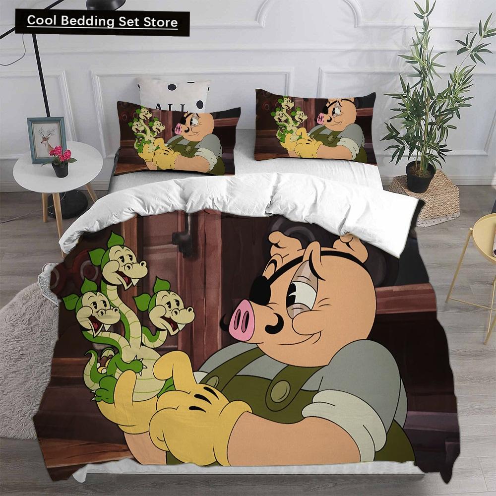 New 3D Print Game Cartoon Cuphead Bedding Sets Comforter Quilt Bed Cover Duvet Cover Pillow Case 2-3 Pieces Sets Kids Adult Size