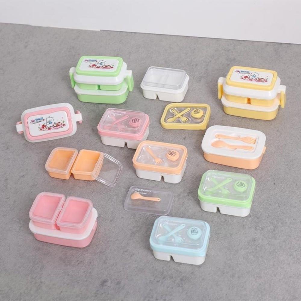 Kitchen Props Simulated Dinner Box Miniature Bento Box Model Kids Pretend Play Toy Set