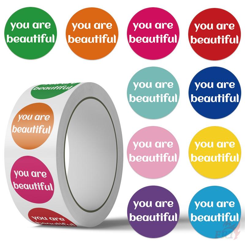 500Pcs/Roll Colorful Labels. You Are Beautiful Kids Rewards Stickers - DIY Scrapbooks Album Decor Sealing Label Decals