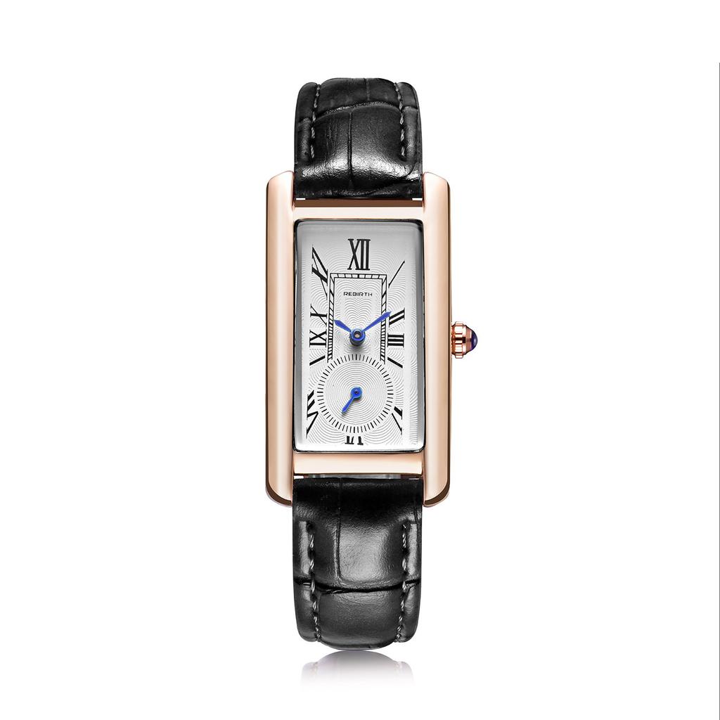 Reloj de Cuarzo Para Mujer, Dos Y Media Manecillas Impermeable Cuadrado Escala Romana Correa Para Reloj de Moda de Mujer