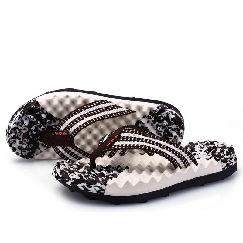 

Мужские тапочки летние уличные новые массажные зажимы для ног толстые подошвы для ношения на улице пляжные тапочки 45 коричневый