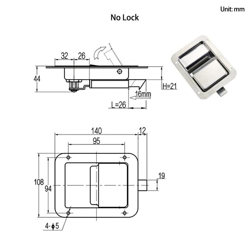 Stainless Steel Panel Lock Industrial Electrical Automation Equipment Container Truck Door Accessories Toolbox Lock No lock