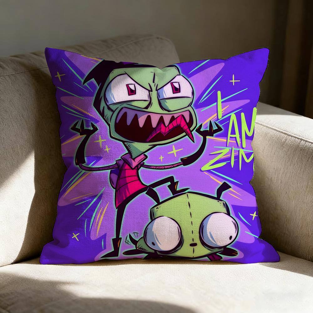 IInvader Zim Game Pillow Case Pillowcase Doublesided Printed Sofa Cushion Bedroom Headboard Pillow