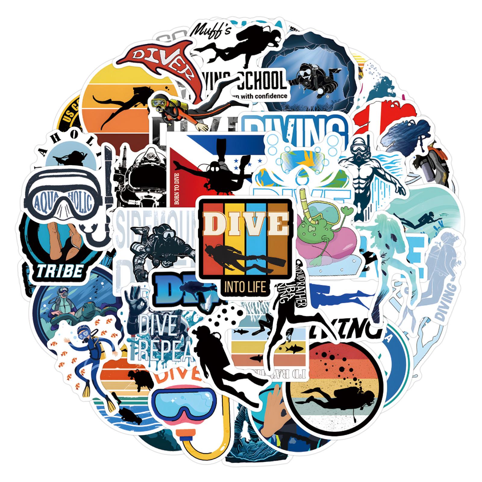 

55 New Diving Diving Graffiti Stickers Decorate Suitcase Mobile Phone Personalized Stickers