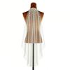 Pearls Crystal Decors Bridal Veils with Hair Comb Seethrough Sheer Single Layer Head Veils for Wedding Event Photography