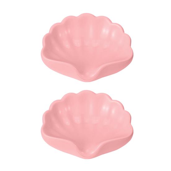 1/2 Stück Seifendose Muschelförmig Abflussfrei Seifenablage Kompakte Größe Kunststoff Automatische Entwässerungsfunktion Badezimmer Seifenablage