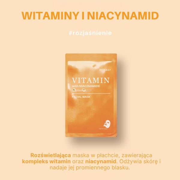 Skin627 Facial Mask Maska Do Twarzy W Płacie Vitamin & Niacinamide 22Ml