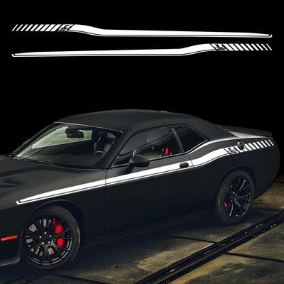 2pcs 420x21cm Car Body Side Accent Stripes Waistline Waterproof Decal Graphics for Dodge Challenger 2008-2023 RS Vinyl Stickers