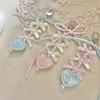 Elegant Bowknot and Heart Keychain with Pearls Stylish Bag Charm Accessories Handmade Car Key Ornament for Daily Use