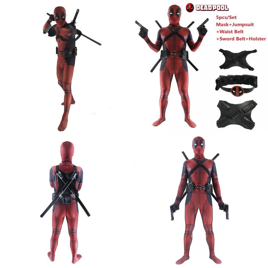 Stunning Deadpool Lycra Full Body Spandex Costume With Breathable Fabric
