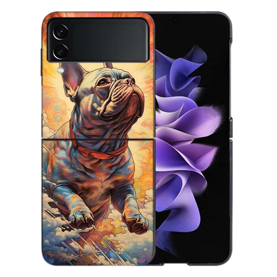 French Bulldog Dog Pug Coque For Samsung Z Flip7 6 Galaxy Case Shockproof Z Flip5 Z Flip3 4 5G Hard Cover Phone TPU PC Hard Fun
