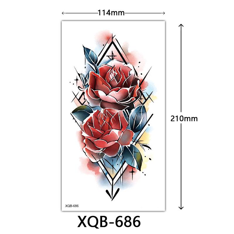 Small Full Arm Tattoo Sticker, Flower Letters, Plain Flower Tattoo Sticker Tattoo