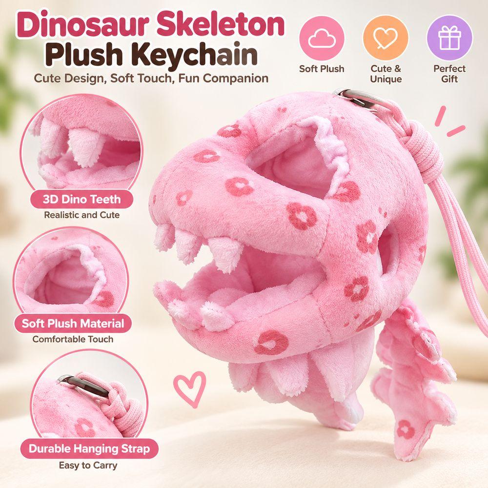 Plush Fabric Dinosaur Doll Headwear Soft Stuffed Dinosaur Keychain Charm Gifts
