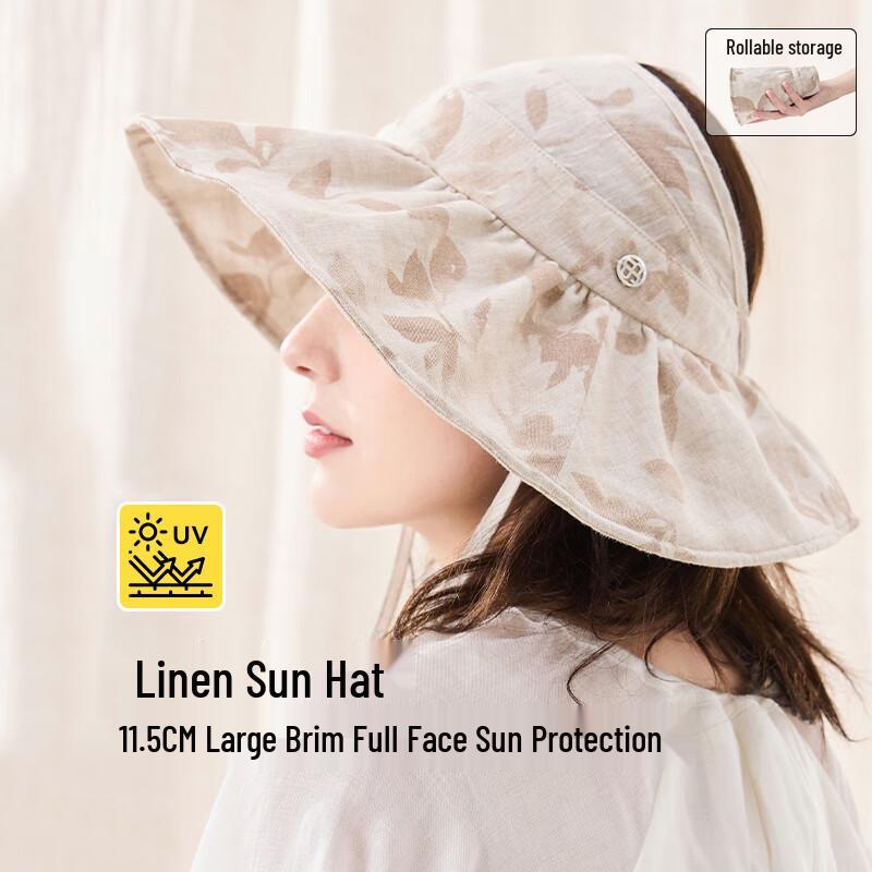 JIUMU Women's Foldable Linen Sun Visor