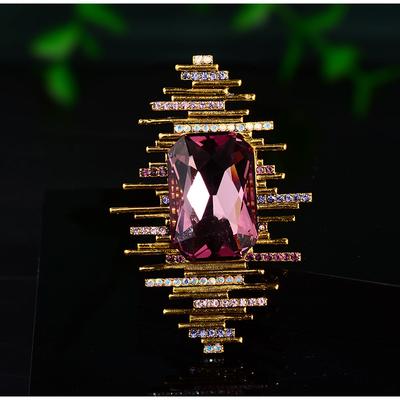 Retro Kryształ Romb Broszka Damska Wysokiej Klasy Moda Wykwintna Pin Kurtka Garnitur Osobowość Temperament Korsarz