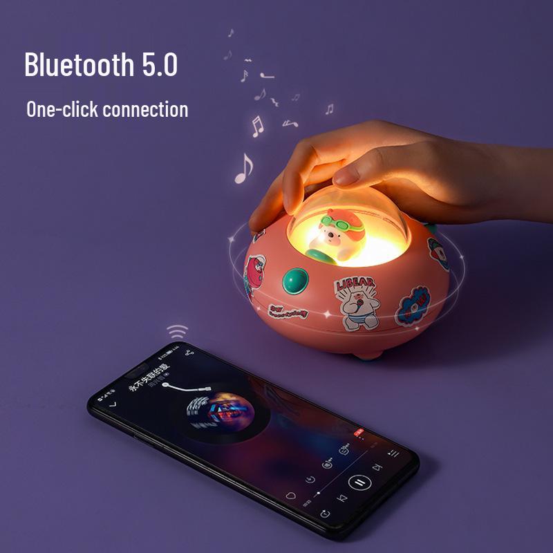 

Creative Spaceship Bluetooth Night Light Speaker - Mini USB Portable Outdoor Speaker Gift рожевий