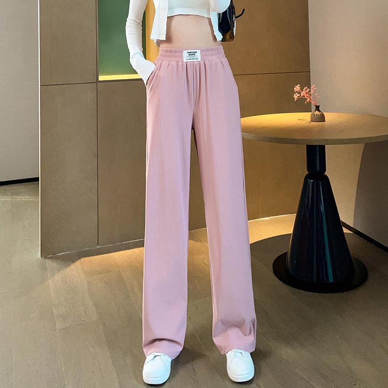 Women's High-Waisted Slimming Pants - Summer 2025 Ice Silk, Loose Fit for Petite Figures