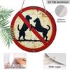 2D Flat 1pc, 8x8 In, No Dogs Allowed Round Aluminum Metal Sign - Vintage Rustic Wall Art with Textured Metal Surface & Artistic Nature-Inspired