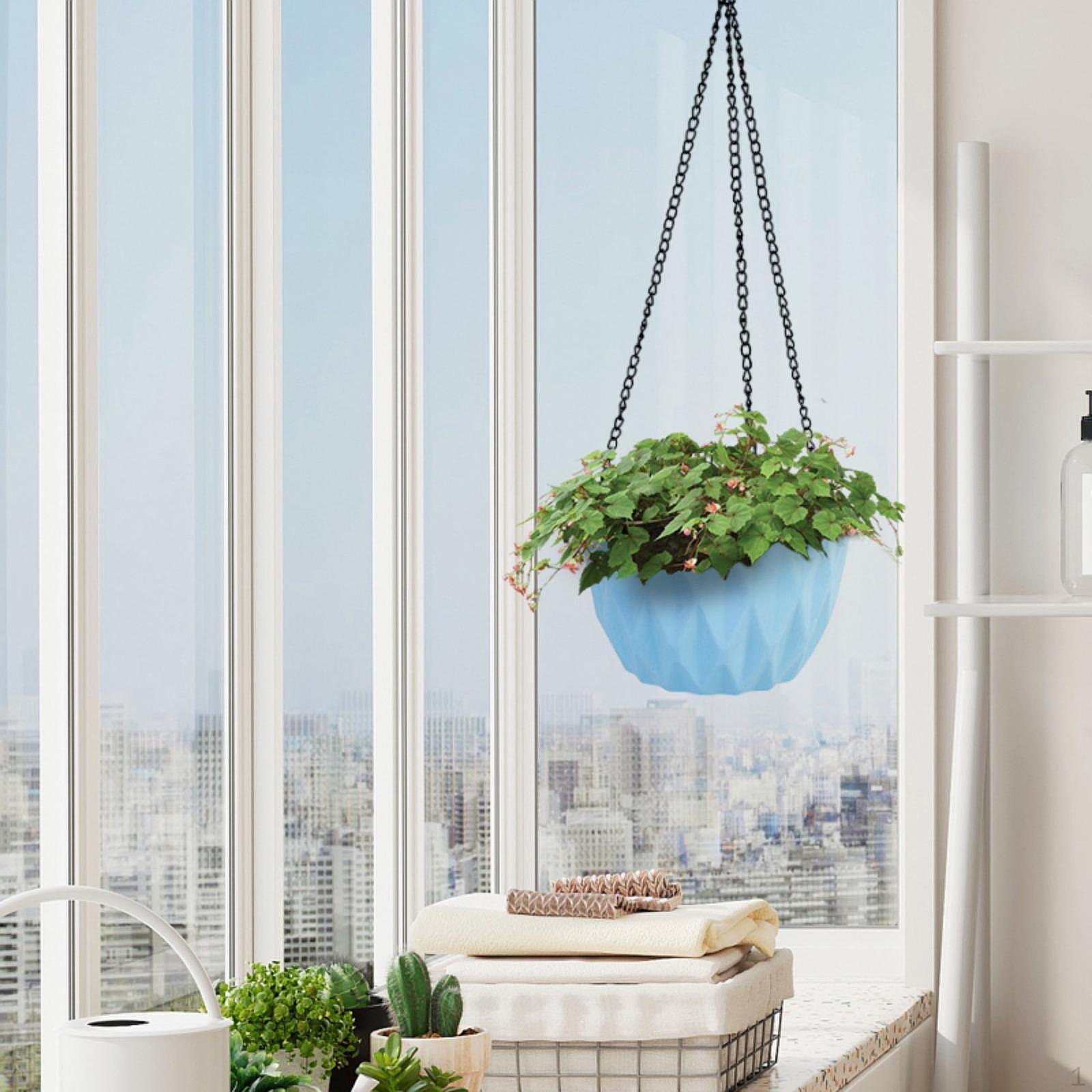

Self Watering Hanging Planter Basket Decoration Ornament Flower Pot Plant Container чёрный