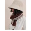 Interspersed Knitted Winter Two Color Small Scarf for Women with Lightweight Woolen Twist Scarf Short Cross Student Scarf