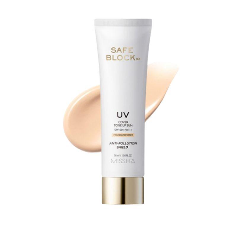 MISSHA Safe Block RX Cover Tone-Up Sun Cream SPF50+ PA++++ Brightening UV Protection Sunscreen 50ml