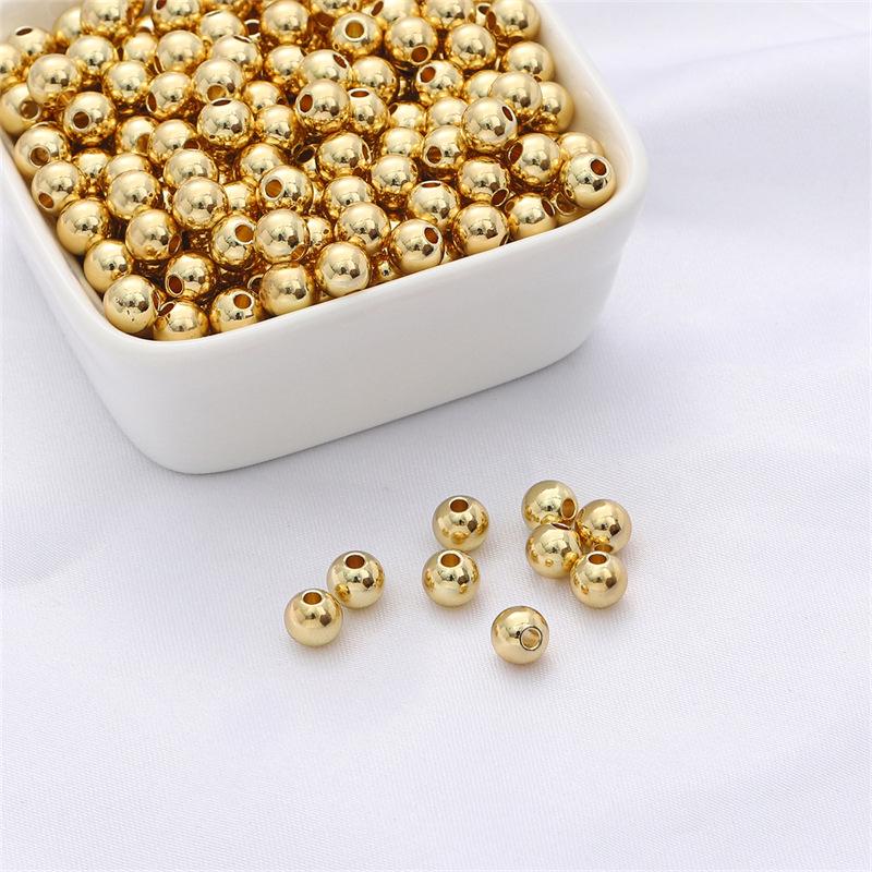 

Медные бусины-разделители с заполнением золотом 14 карат: Гладкие круглые бусины, сохраняющие цвет, для изготовления своими руками украшений и аксессуаров. 2mm, Hole 1mm, 100pcs/pack
