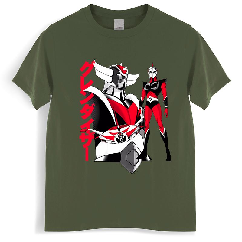 Funny Goldorak Gurendaiza T Shirt Men Short Sleeved Pure Cotton T-shirt Leisure Anime Ufo Robot Goldrake Tees Fashion Tshirt