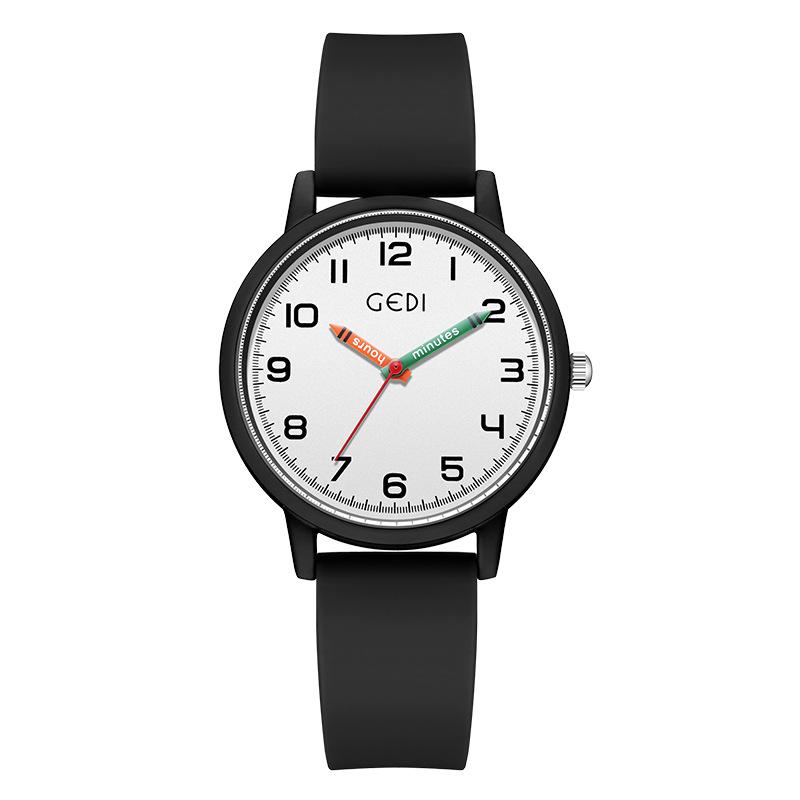 Simple Student Civil Service Exam Special Watch Candy Color Silicone Watch Women'S Pencil Needle Quartz Watch