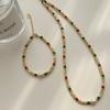 Niche fashion temperament wind handmade beaded collarbone chain S925 sterling silver horseshoe snail freshwater pearl necklace