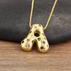 Nidin New Fashion 26 A-Z Letters Initials Alphabet Pendant Necklace For Women Men Inlaid Colorful Zircon Jewelry Accessories