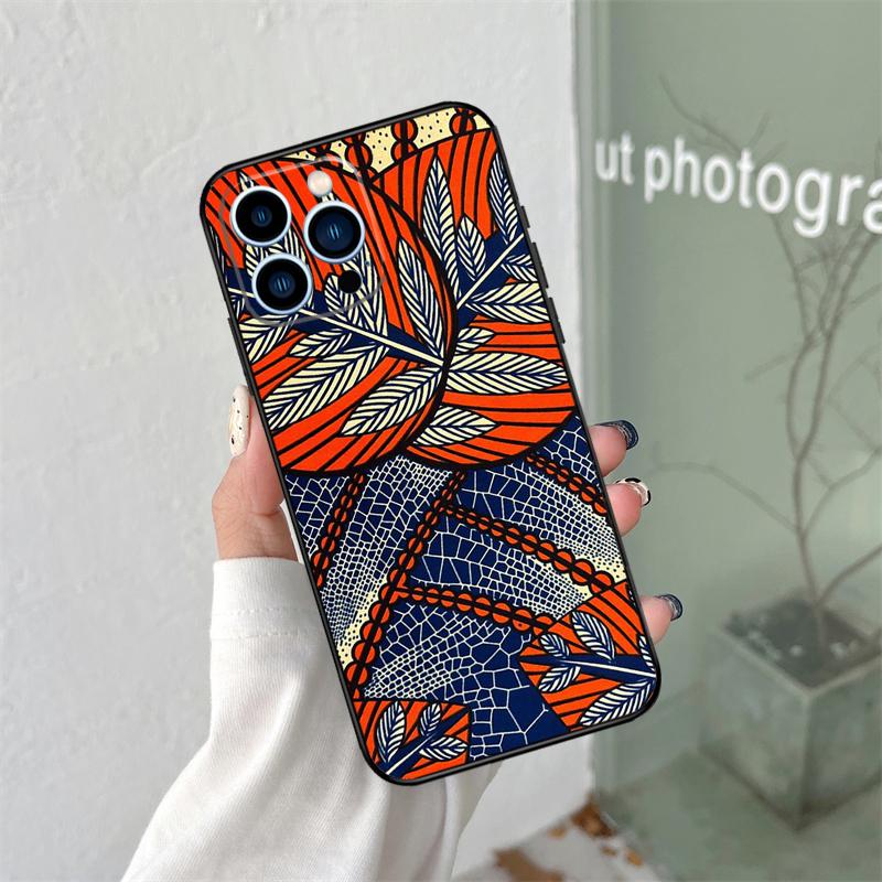 

Силиконовый мягкий чехол с принтом в африканском стиле для iPhone 17 Air 11 14 15 16 Pro Max 13 12 Mini 16 Plus 16e Задняя крышка For iPhone 11