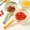 Anti-scald Slotted Spoon Long Handle Cooking Strainer Spoon Silicone Pasta Colander  Spaghetti