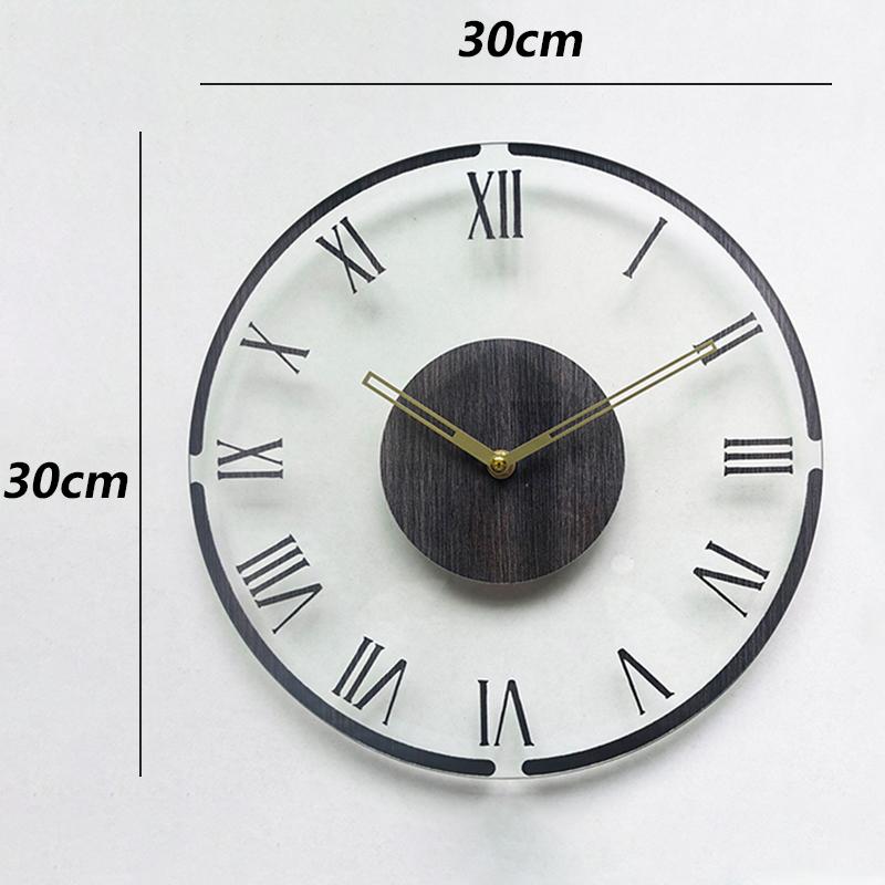 Tempered Glass Wall Clock Nordic Living Room Furniture Clocks Interior Silent Decoration Wall Clock Modern Accessories Clocks