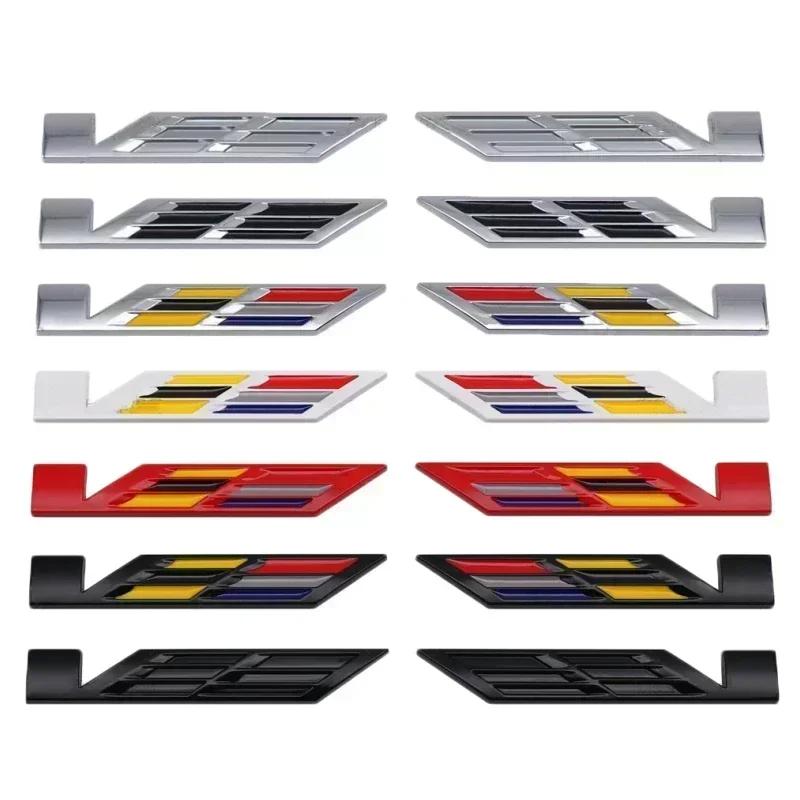 2pcs Car Stickers Side Badge V Logo for Cadillac Escalade ATS BLS CTS CT4 CT5 CT6 EXT STS SLS SLR SRX XLR