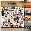 12 Sheets Retro Halloween Collage Background Paper for Journaling - European & American Style