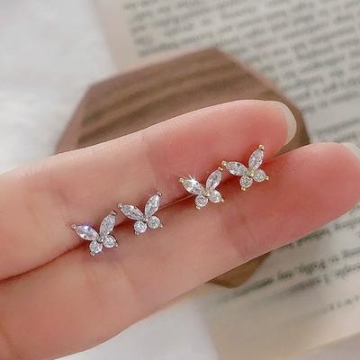 Náušnice puzetky pro ženy, do uší, náušnice s motýlky, smysl pro niche design, není třeba vybírat temperamentní náušnice při spánku