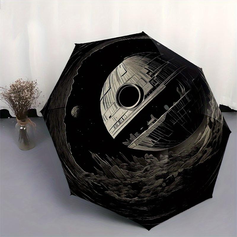Impero Galattico: Orologio da Parete Morte Nera su Paesaggio LunareOmbrello, Ombrello Compatto Pieghevole Portatile per Uomo e Donna Regalo