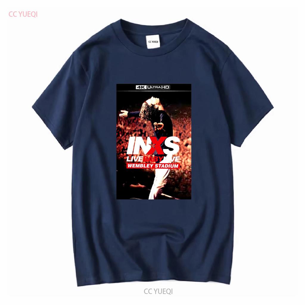 Inxs Live Baby Mens T Shirt Vintage Washed Casual Graphic Streetwear Homme Top For Everyday Wear Stretched Stylish