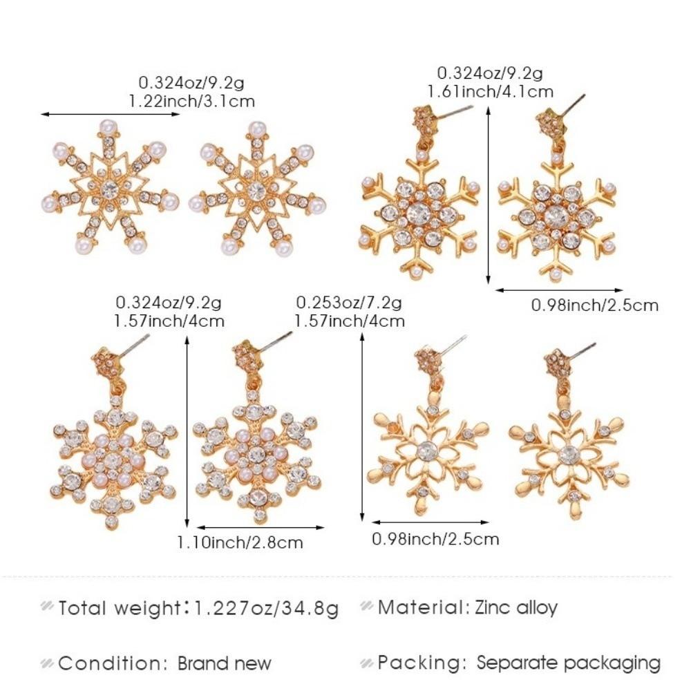 Sparking Zircon Earrings Luxury Christmas Earrings Elegant Xmas Earrings  Women Gift