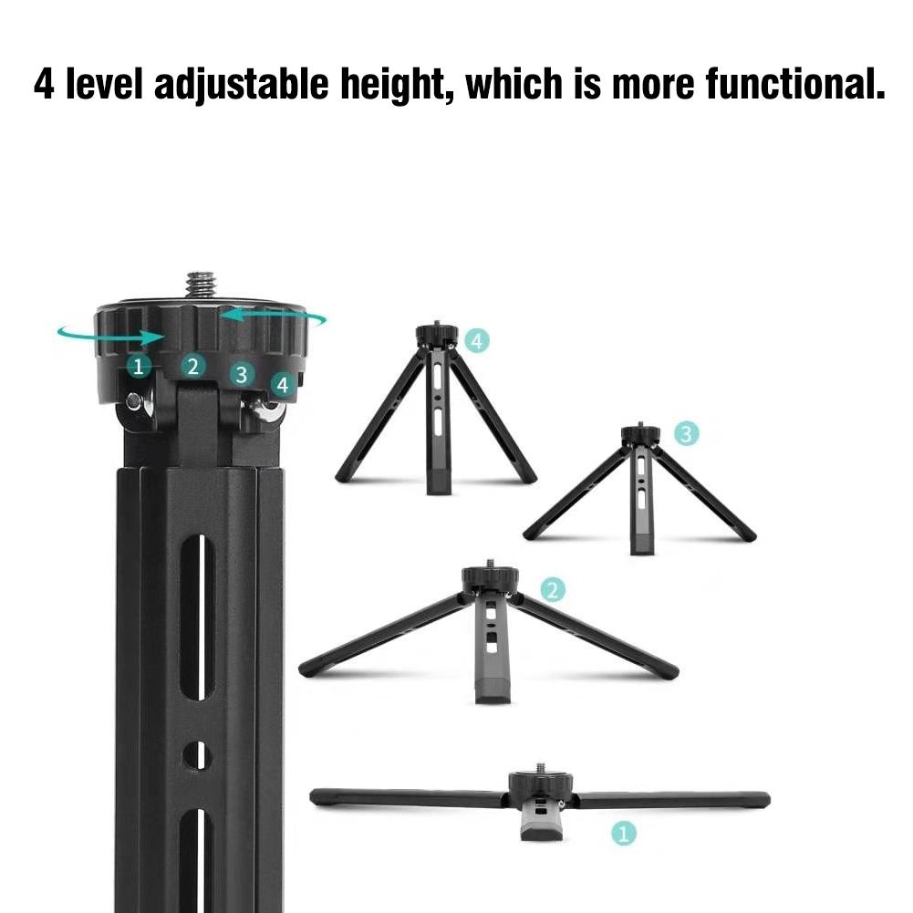 Aluminium Alloy Mini  Desktop Tripod Adjustable 1 4   Screws for SLR Mirrorless Camera Mobile