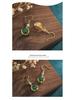 2021 New Chinese Style Gold Plated Chalcedony Agate Dangle Earrings for Women
