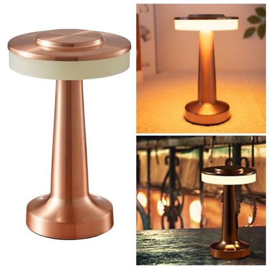 Cordless Metal Desk Lamp Adjustable Touch Control LED Table Lamp Portable Battery Powered Desk Light Bedroom Living Room Home Office Decor