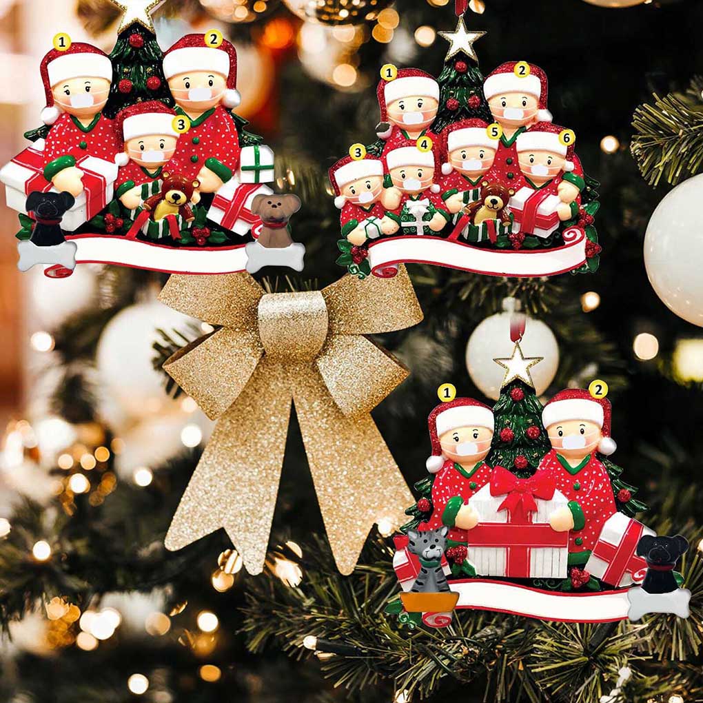 Weihnachtsanhänger 2020 Quarantäne Familie Weihnachtsbaum Hängedekoration