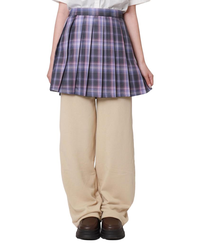 WEGO Easy Straight School Solid Gift for High School and Junior High School Size Beige Women's Sweatpants, Bottoms, Color, Simple, Students, Students,