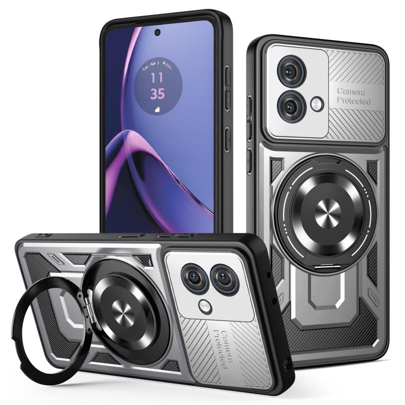 Luxury Magsafe Magnetic Wireless Charging Armor Case For Motorola G84 Military Finger Ring Holder Protective Case
