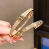 Geometric Zircon Crystal Bangle Bracelet With 18k Gold Plating For Women