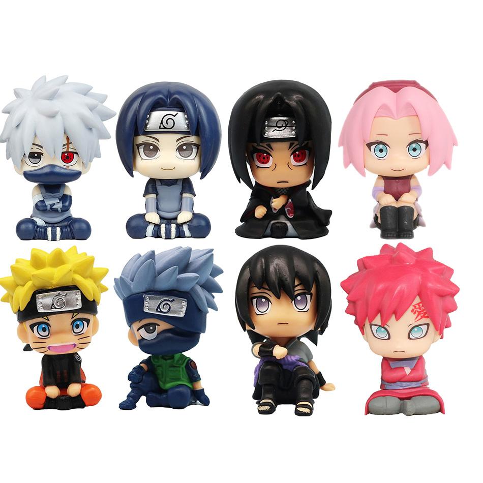 Anime-Figur Naruto Kakashi Actionfigur Q Version Kawaii Sasuke Itachi Figur Autodekoration Sammlerstück Weihnachtsgeschenk